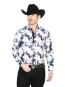 Camisa Vaquera Manga Larga Estampada Caballos Para Hombre 'El Señor de los Cielos' *Gris/Azul-43689* - BELLEZA'S - Camisa Vaquera Manga Larga Estampada Caballos Para Hombre 'El Señor de los Cielos' *Gris/Azul-43689* - BELLEZA'S - Camisas y tops - 43689