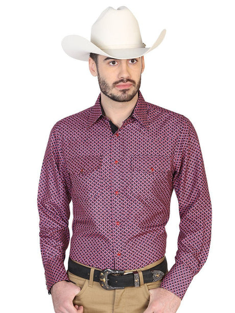 Camisa Vaquera Manga Larga para Hombre, 100% Polyester 'El Señor de los Cielos' * - ID: 43029 ROJO/NEGRO - BELLEZA'S - Camisa Vaquera Manga Larga para Hombre, 100% Polyester 'El Señor de los Cielos' * - ID: 43029 ROJO/NEGRO - BELLEZA'S - 43029