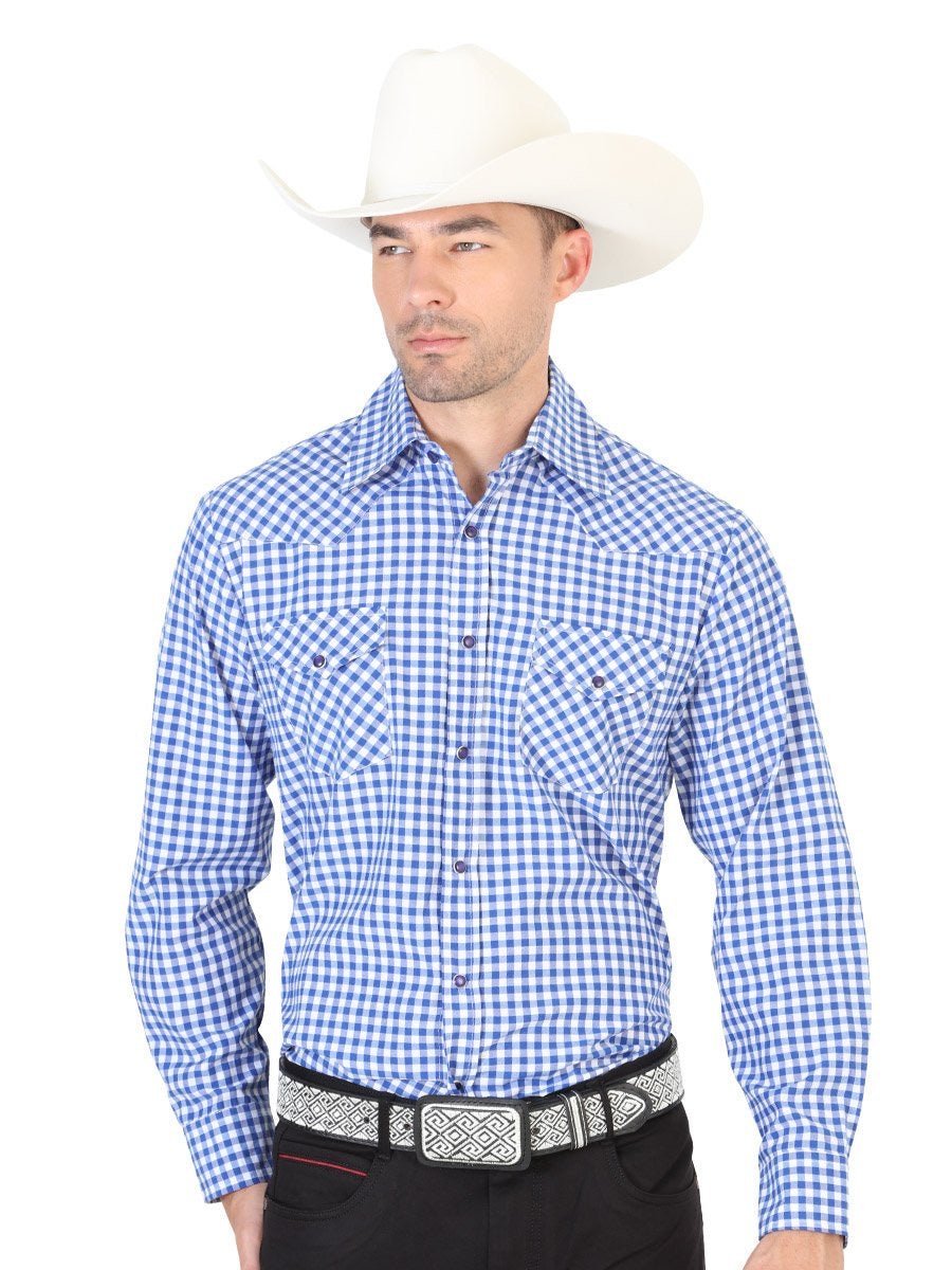 Camisa Vaquera Manga Larga para Hombre, 55% Cotton, 45% Polyester 'El General' * - ID: 42468 AZUL - BELLEZA'S - Camisa Vaquera Manga Larga para Hombre, 55% Cotton, 45% Polyester 'El General' * - ID: 42468 AZUL - BELLEZA'S - 42468