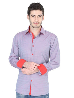 Camisa Vaquera Manga Larga Para Hombre 'Centenario' GRIS/ROJO - BELLEZA'S - Camisa Vaquera Manga Larga Para Hombre 'Centenario' GRIS/ROJO - BELLEZA'S - Camisa - 40239