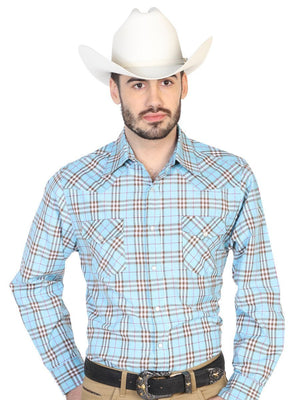 Camisa Vaquera Manga Larga para Hombre 'El Señor De Los Cielos' *AZUL/NEGRO-42594* - BELLEZA'S - Camisa Vaquera Manga Larga para Hombre, 100% Algodon 'El General' * - ID: 42594 AZUL/NEGRO - BELLEZA'S - Camisas Para Hombres - 42594