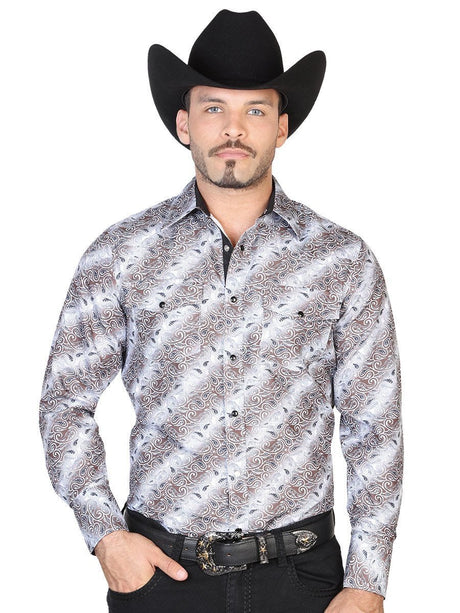 Camisa Vaquera Manga Larga para Hombre 'El Señor de los Cielos' CAFE/NEGRO-43036 - BELLEZA'S - Camisa Vaquera Manga Larga para Hombre 'El Señor de los Cielos' CAFE/NEGRO-43036 - BELLEZA'S - 43036