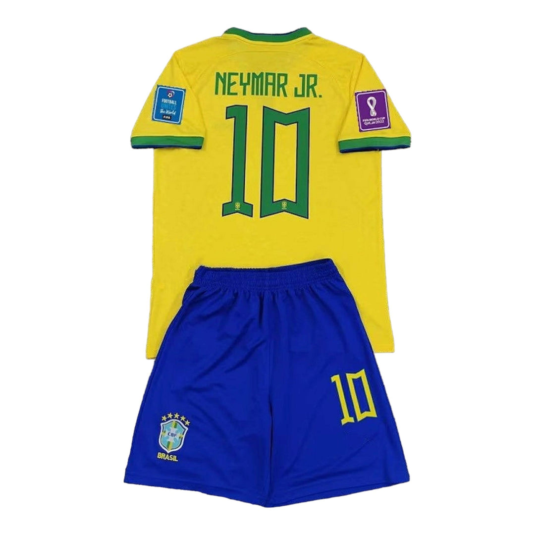 Men's Neymar Brazil 22/23 Home Nike Authenticity Fútbol Sports Soccer Jersey  & Short *YELLOW-00140* - BELLEZA'S