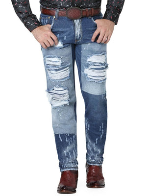 Pantalon Casual para Hombre, Mezclilla 'Centenario' - ID: 41199 INDIGO - BELLEZA'S - Pantalon Casual para Hombre, Mezclilla 'Centenario' - ID: 41199 INDIGO - BELLEZA'S - 41199