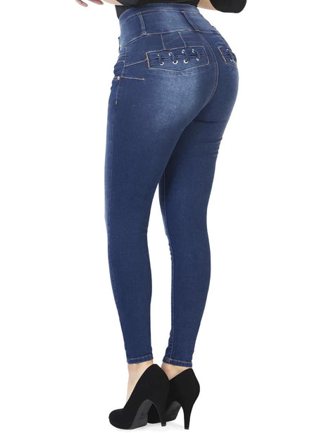 Pantalón Colombiano Para Mujer Mezclilla Soft & Stretch Benava ESTILO CLB600 - BELLEZA'S - Pantalón Colombiano Para Mujer Mezclilla Soft & Stretch Benava ESTILO CLB600 - Pantalones Colombianos - CLB 600 1