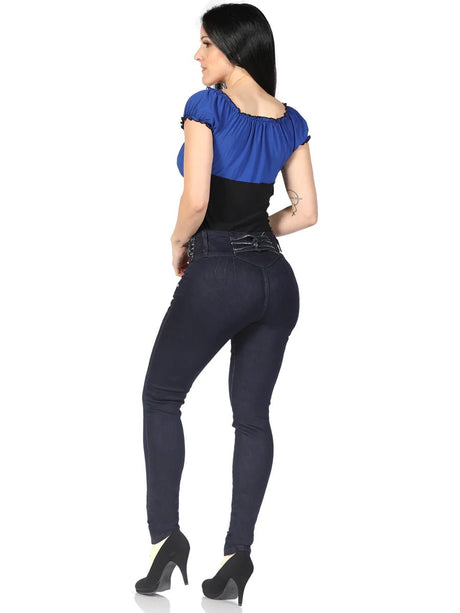 Pantalón Colombiano Para Mujer Mezclilla Stretch M. Michel ESTILO K097 - BELLEZA'S - Pantalón Colombiano Para Mujer Mezclilla Stretch M. Michel ESTILO K097 - Pantalones Colombianos - K 097 1