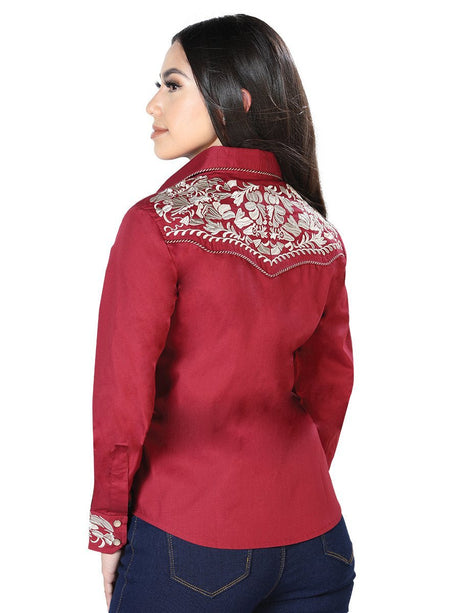 Women's Long Sleeve Western Shirt El Señor de los Cielos *Wine/Khaki-43613* - BELLEZA'S - Women's Long Sleeve Western Shirt El Señor de los Cielos *Wine/Khaki-43613* - 43613